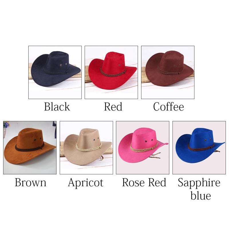 Western Sun Shield Unisex Cowboy Casual Artificial Leather Hat Wide Cowboy Hat