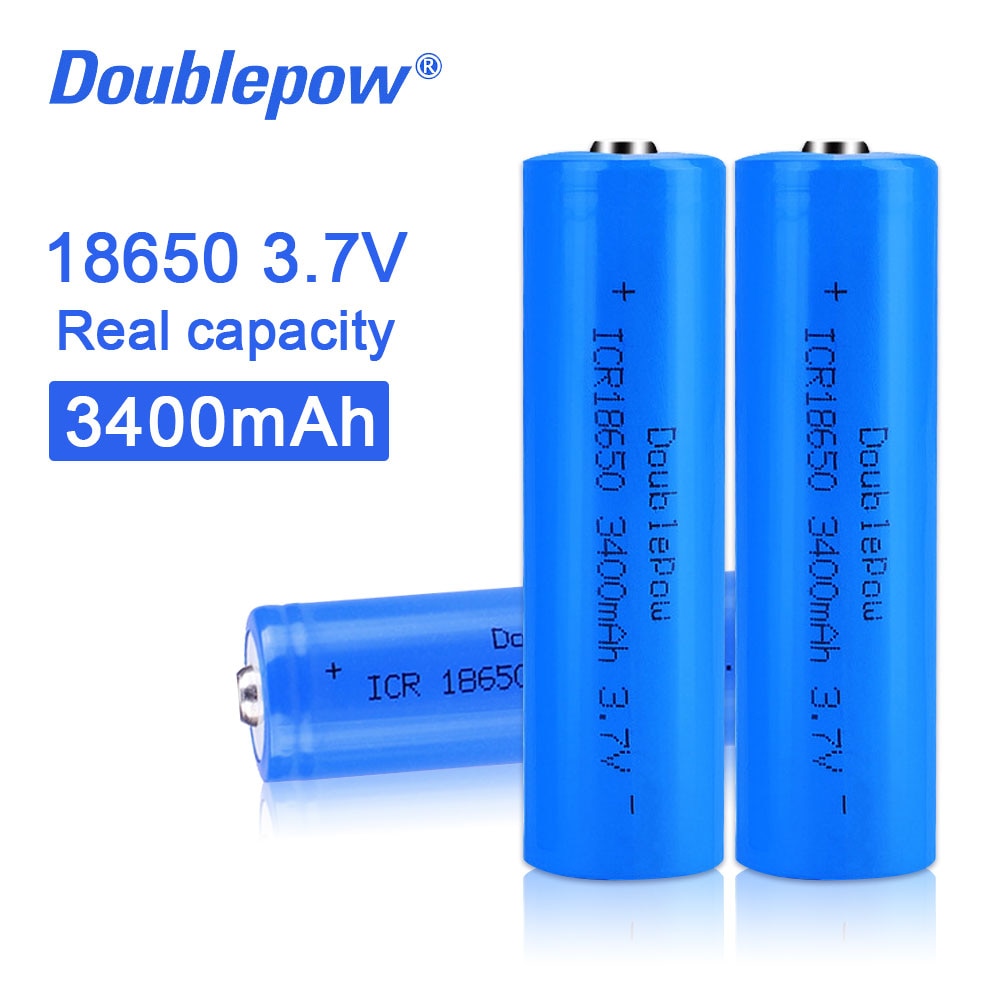 100% Originele Doublepow 18650 3.7V 3400Mah 18650 Oplaadbare Lithium Batterij Voor Zaklamp Batterijen