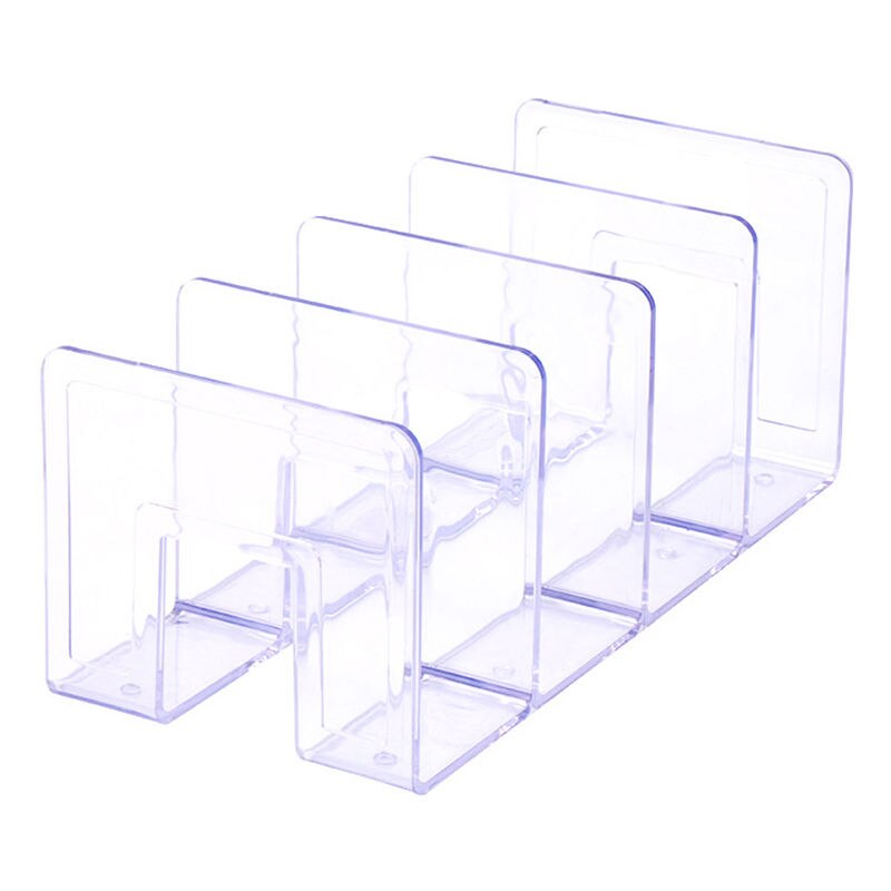 Multi-layer Bookend Decorative Book Shelf Home Room Office School Library Stationery Supplies Bookshelf Desk Organizer: transparent