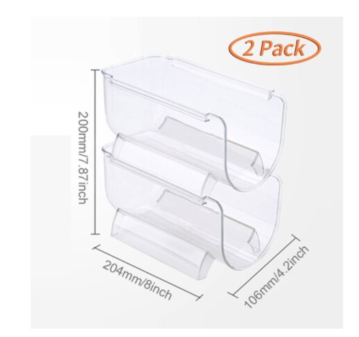 4 -pak akryl køleskab organisator stabelbar vinholder køkkenflaske opbevaringsreol flasker display hylde køkken organizer: 2pc