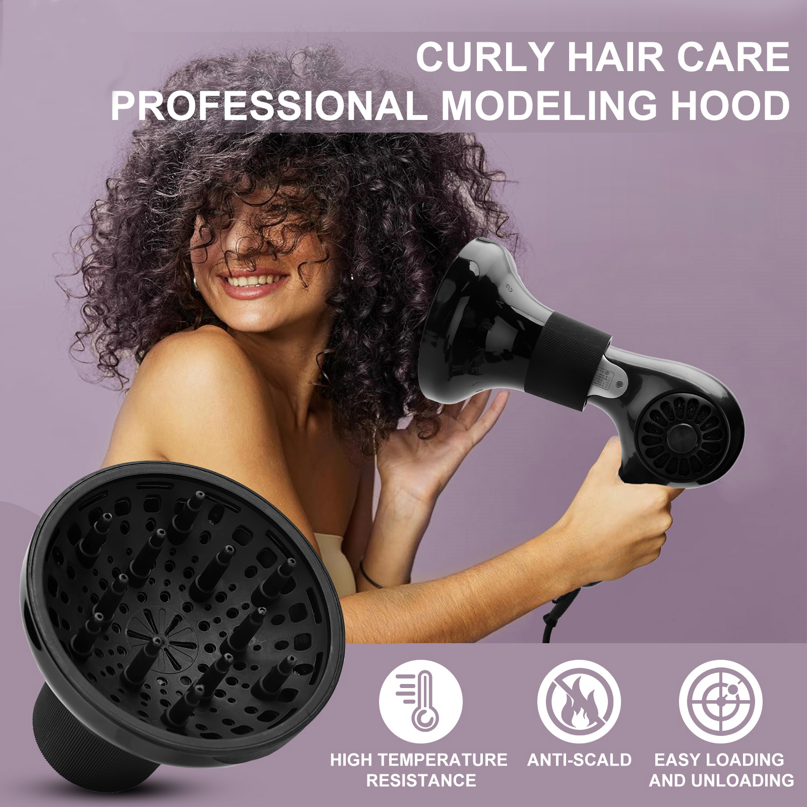 Difusor de secador de pelo Universal para mujer, accesorio de secador de pelo largo y rizado de 3,5 cm a 5cm para cabello ondulado, Herramienta de Peinado liso