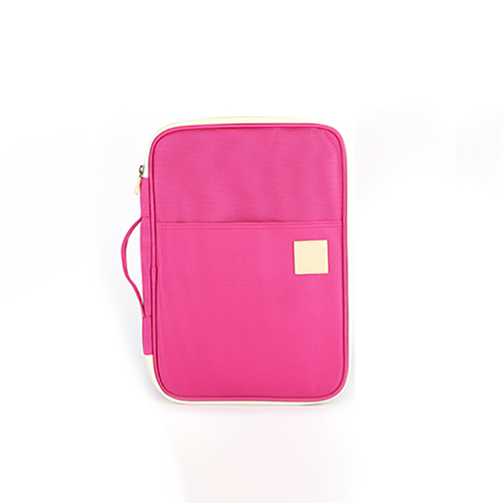 A4 Frauen Einfarbig Dokument Lagerung Tasche mit Griff Wasserdicht Oxford Tuch Multifunktionale Geschäft-Organizer Taschen Aktentaschen: Rosa