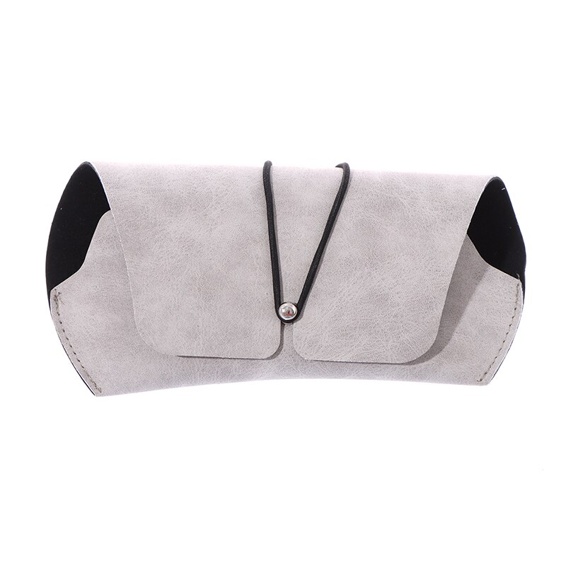 1Pc Cartoon Fruit Patroon Leuke Brillen Case Glas Protector Meisjes Pu Leer Glas Case Eyewear Glazen Doos 16.5X6.2X3.9Cm Pvc: 16.5X7CM grey