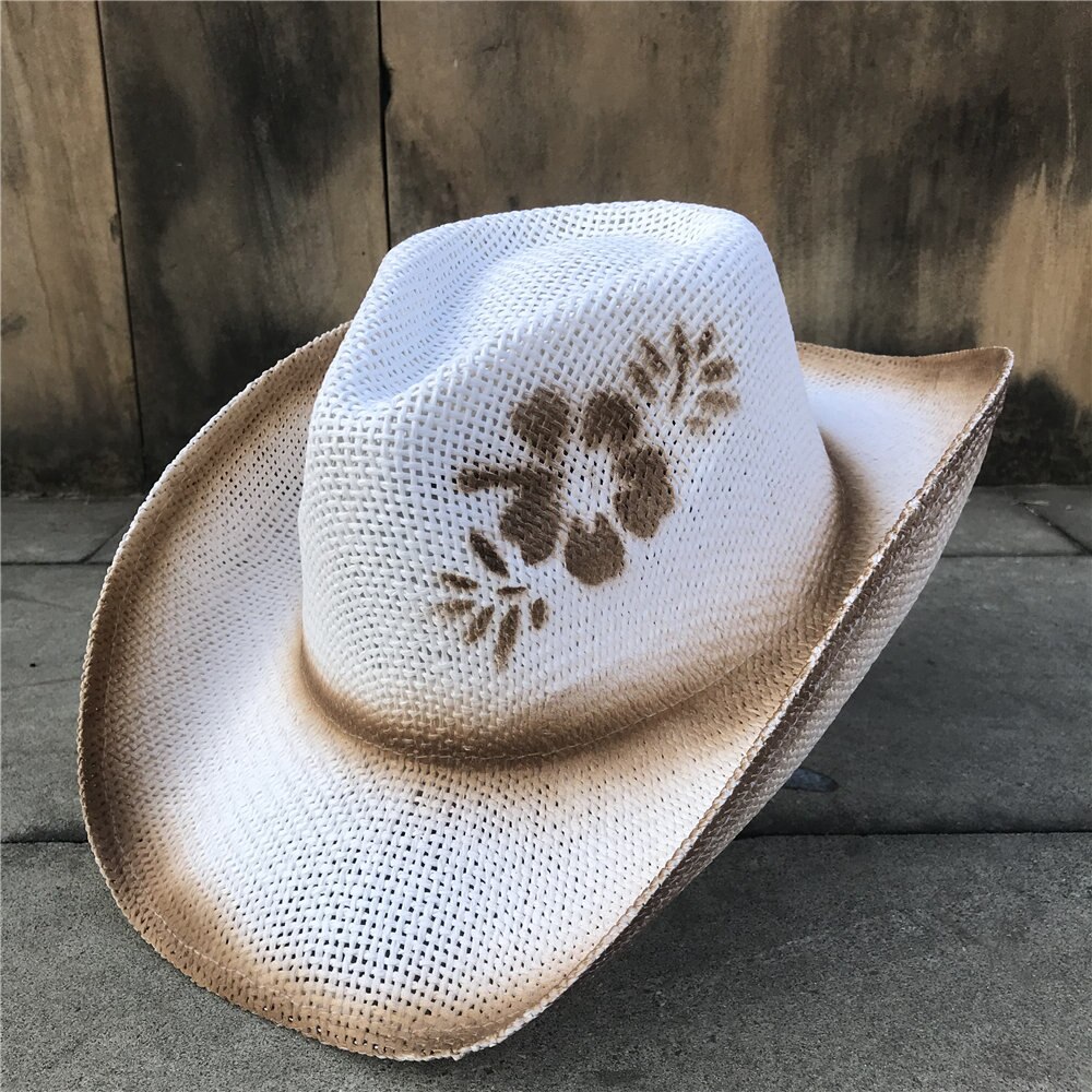 Kvinder strå hul western cowboy hat dame blomst strand sommer sombrero hombre hat fascinator sunbonnet cowgirl solhat