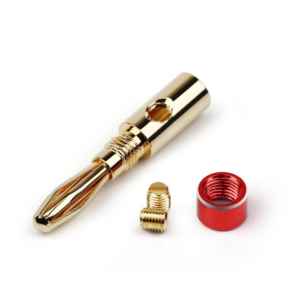 Speaker Banana Plug Gold/Rhodium Plated Copper Male Plugs Hifi Audio Jack Binding Post Terminal Banana Connectors Adapter 4mm