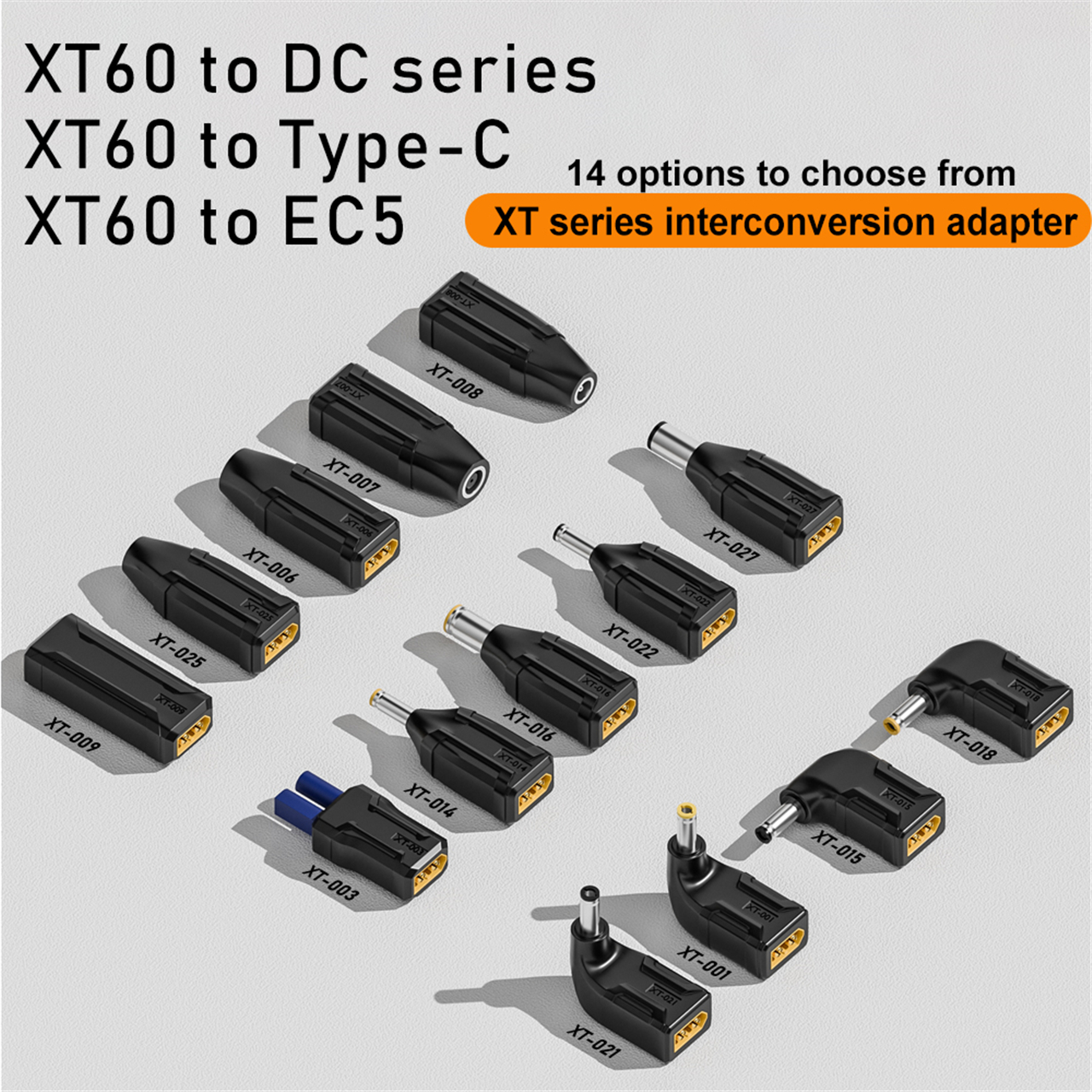XT60 macho hembra a EC5 enchufe hembra tipo c DC macho hembra sin conector de cable adaptador de enchufe 55*25 5521 7406 7909 a conector XT60