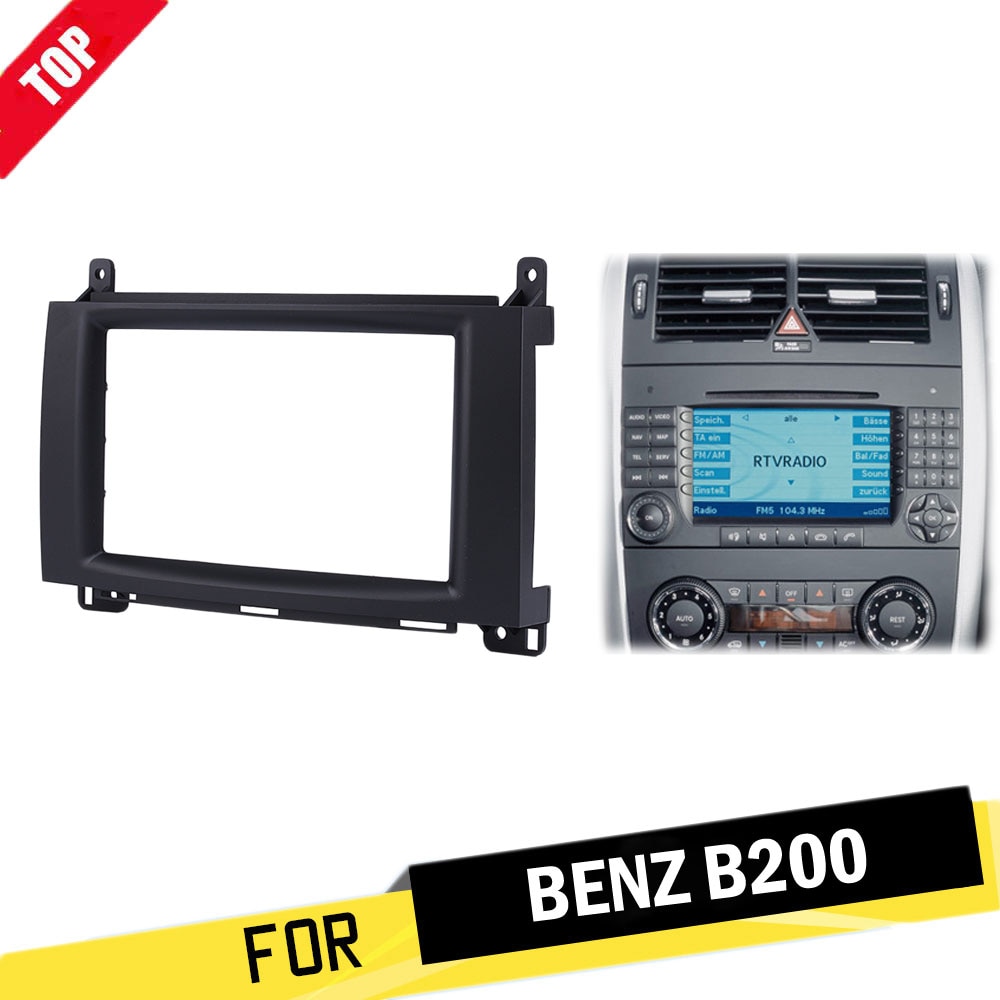 LONGSHI 2Din Autoradio Fascia DVD Panel Gezicht Plaat Dash Installatie Frame Kit Voor Mercedes BENZ B200 A-Klasse w169 B-Klasse W245