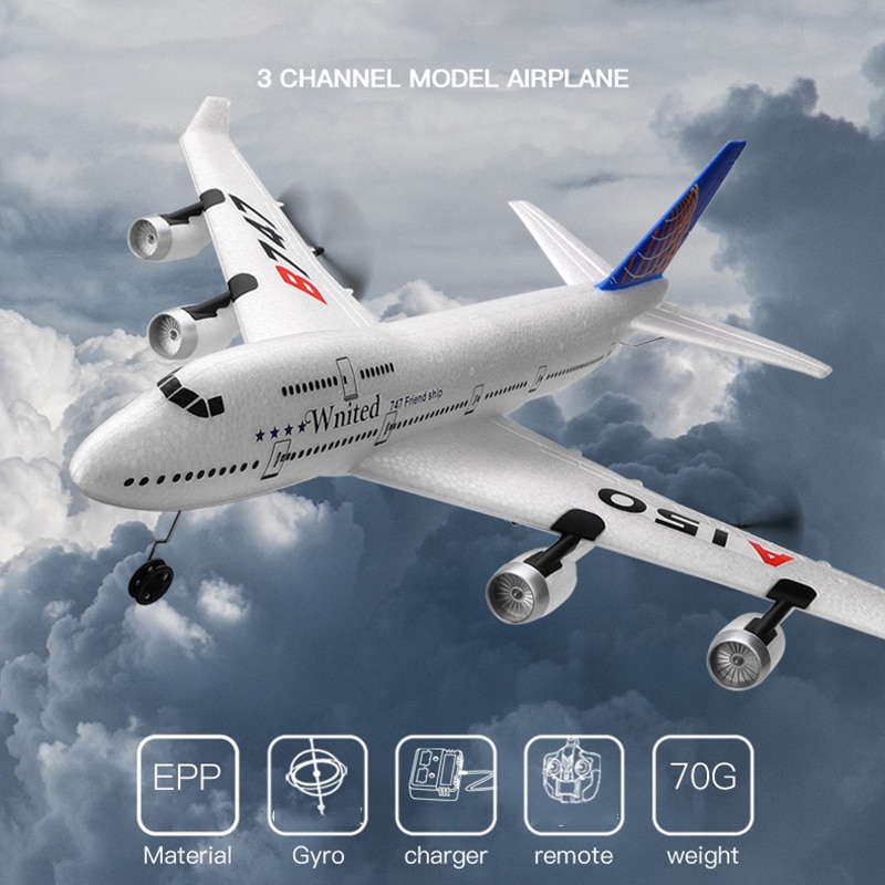 FOR WLTOYS 2.4G Remote Control Glider 3-Channel Built-in 6-Axis Gyro xK A150-B747 Passenger Aircraft Model