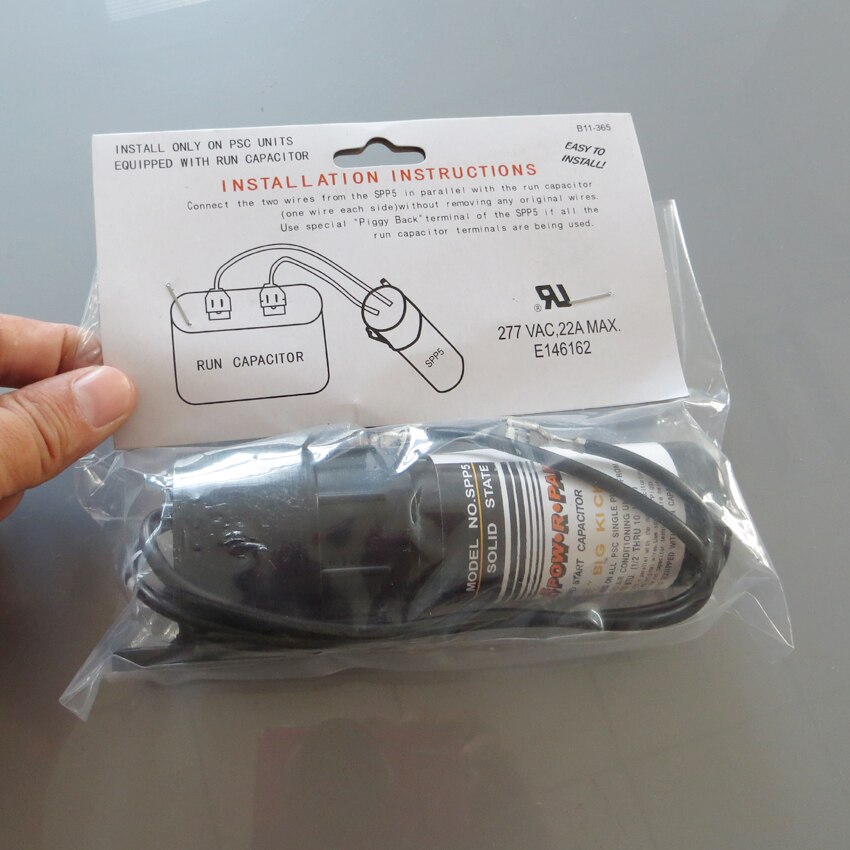 1PC X Motor Run capacitors Supco SPP5 Solid State HVAC Relay & Hard Start Capacitor Pow-R-Pak Boost HS600