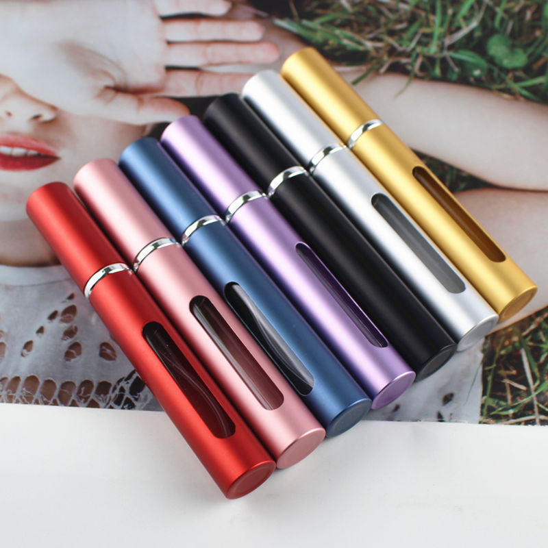 5ml Perfume Spray Bottle Portable Refillable Glass Bottles Empty Cosmetic Containers Travel Aluminum Perfume Atomizer