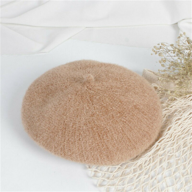 baby låve jenter lue beret vintervarmere fransk kunstner luer ski caps: D