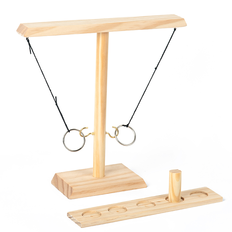 Juego de lanzamiento de anillos para adultos, juego de gancho y anillo hecho a mano, juego de lanzamiento de madera para adultos, juegos interiores y exteriores, decoración de Patio, juegos de patio: Morado