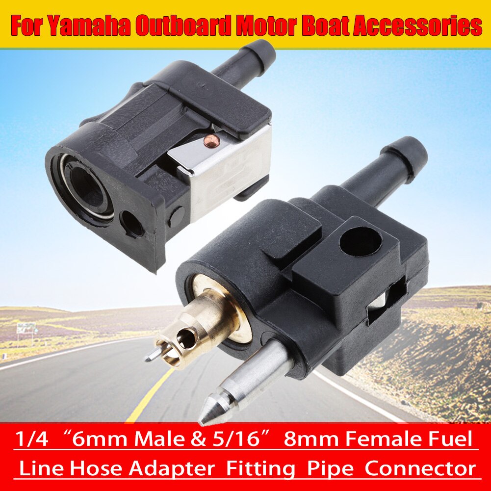 for Yamaha Outboard Motor Accessories 1 Set 1/4 ″ 6mm Male &amp; 5/16 ″ 8mm Female Fuel Line Hose Adapter Fitting Pipe Connector