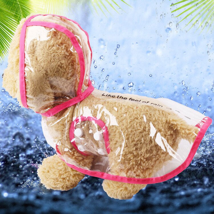 Transparent Waterproof Rain Coat For Dogs Cat Pet Pet Dog Raincoat For Small Dogs Medium Puppy Transparent Dog Raincoats: Rose / XL for 4.5-5.5 kg
