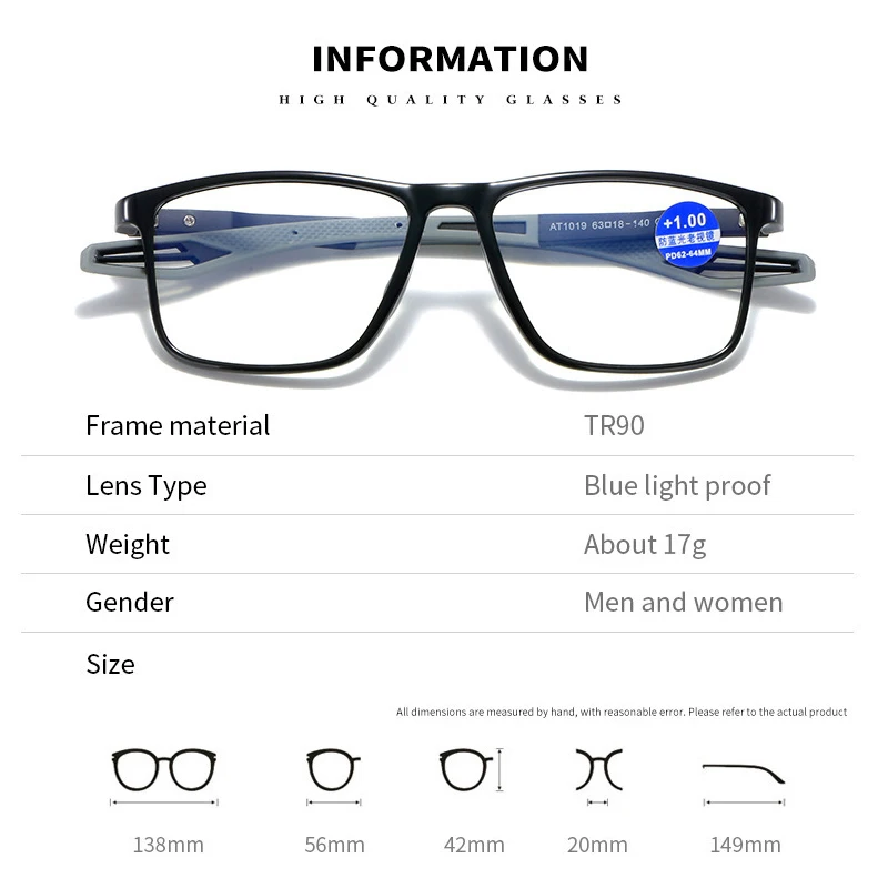 Gafas de lectura TR90 Vintage con bloqueo de luz azul, gafas para hipermetropía para hombres y mujeres, lentes HD ultraligeras, gafas de visión de lejos, dioptrías