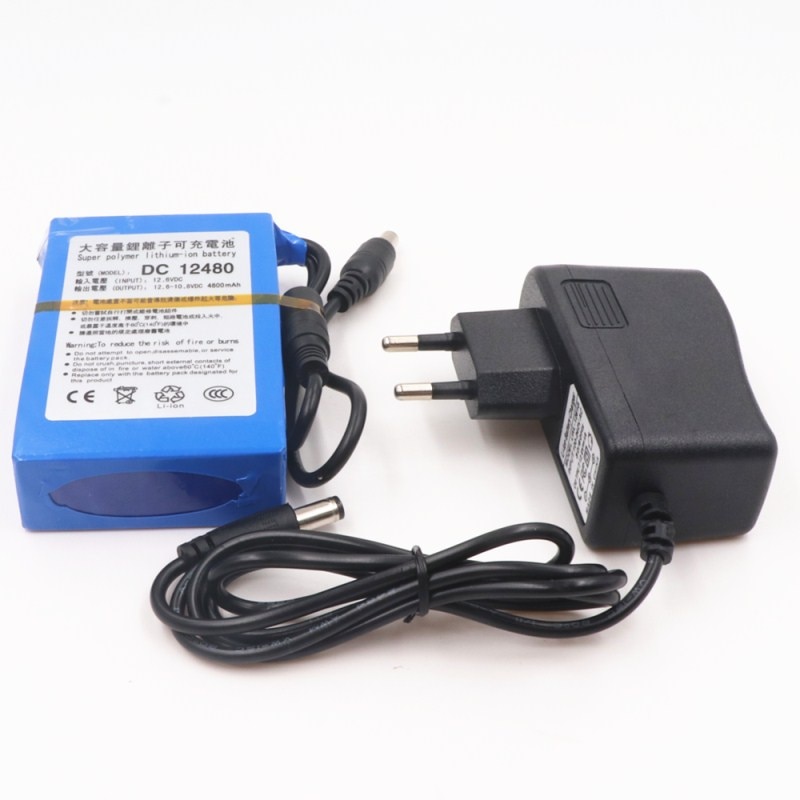 100% Super Rechargeable Portable Lithium-ion Battery DC 12V 4800mAh DC12480 With Plug+Charger