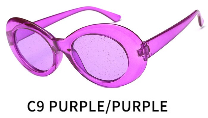 Nirvana Kurt Cobain Sunglasses Women Clout Goggles Pink Oval Sun Glasses Classic Fahion Female Clear Lens Mirror Eyewear UV400: C9