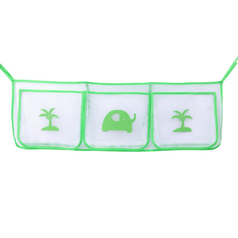 Crib Storage Bag Three Grid Cartoon Daily Necessities Storage Bags Bedside Hanging Bags Large Capacity Bags