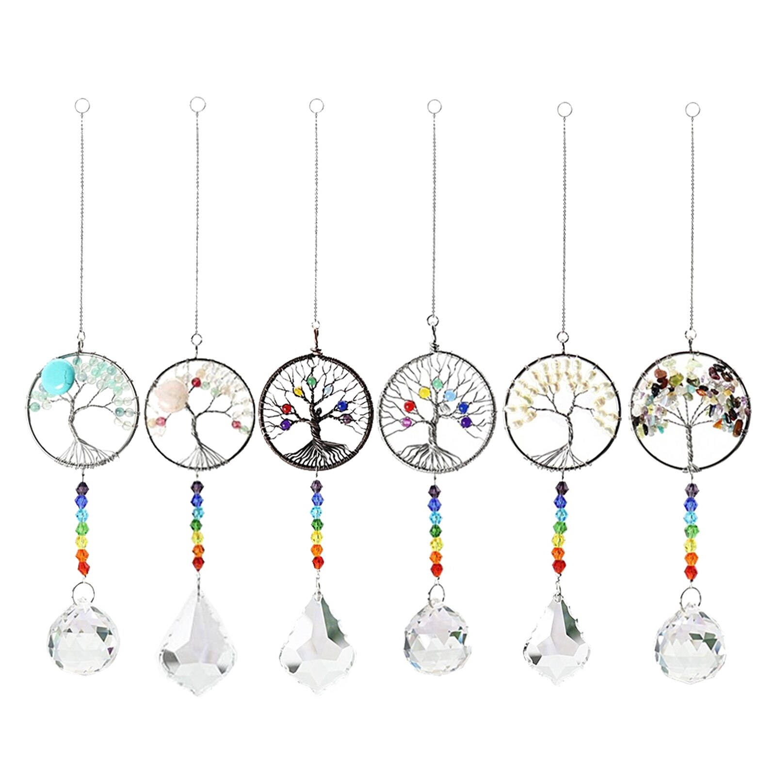 Hanging Crystal Suncatcher Crystals Beads Prism Pendant Craft Chain Hanging Window Home Garden Wind Chimes