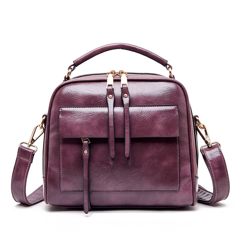 Retro luxe handtassen damestassen merk schoudertas hoge capaciteit crossbody tassen voor vrouwen tote: Paars