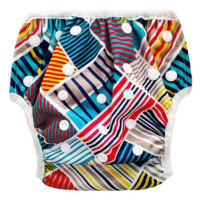Katoen Spandex Baby Jongens Meisjes Luier Casual Cartoon Dieren Patroon Waterdichte Badmode Lekvrij Verstelbare Bodems Luier