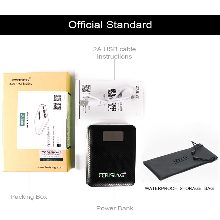 FERISING Accumulatori E Caricabatterie Di Riserva 3 USB ESTERNA 18650 Batteria al litio 10000mAh + 2A CARICATORE Portatile Con Display a LED (Vendita di liquidazione)