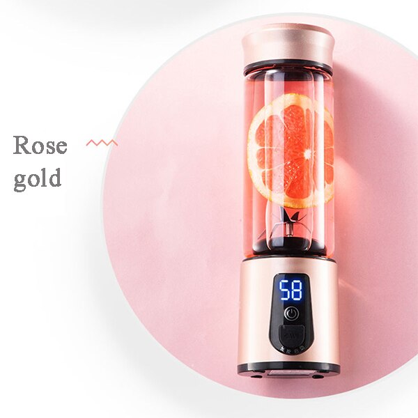 Draagbare Elektrische Juicer Blender Usb Mini Fruit Mixers Sapcentrifuge Fruit Extractoren Voedsel Milkshake Multifunctionele Sap Maker Machine: Rose gold