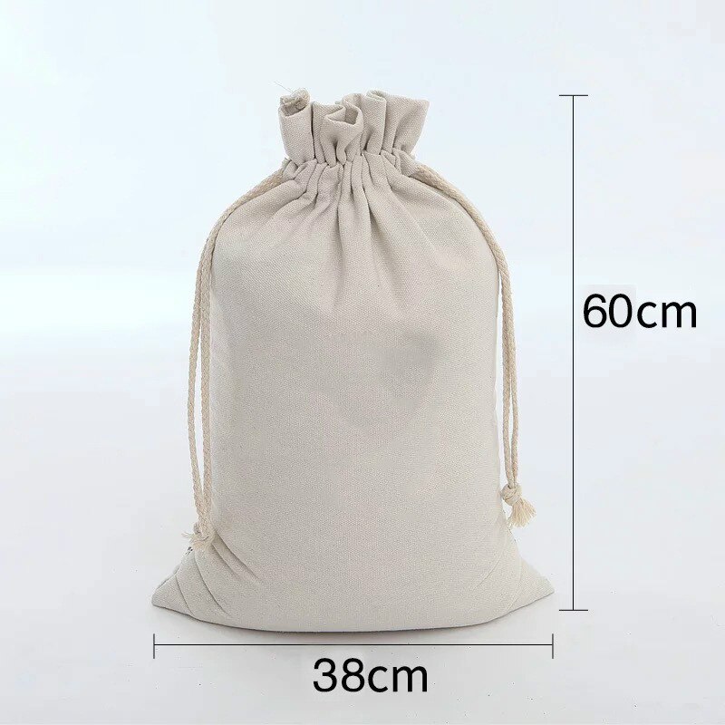 Grote capaciteit blanco trekkoordtas, rijstkorrelverpakkingszak, meelzak, herbruikbare canvas tas van puur katoen, opbergtas: A6