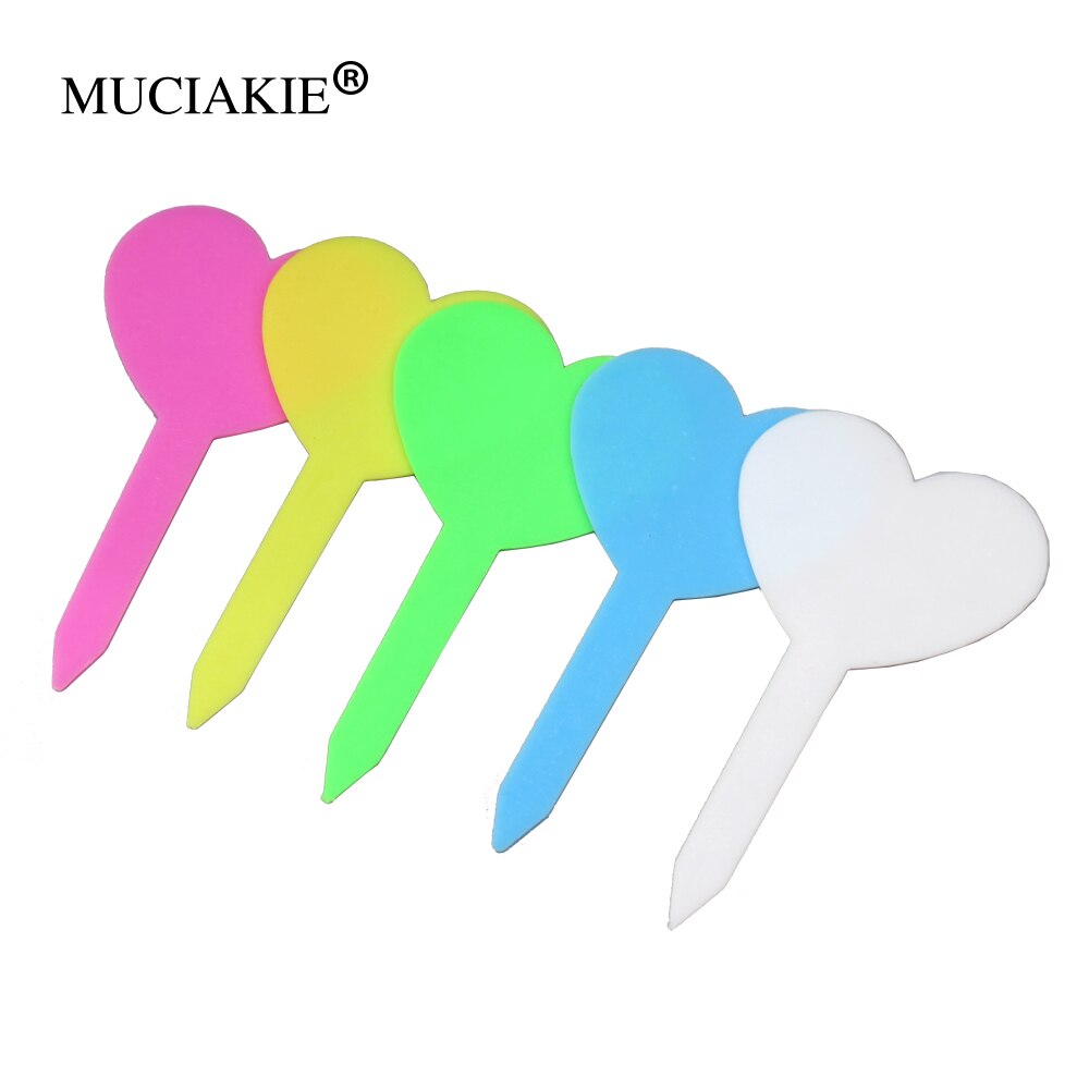 MUCIAKIE 50PCS Gardening Plant Heart Shape Waterproof Thick Tags Reusable Flower Label Markers Tools Garden Seedling Tray Mark