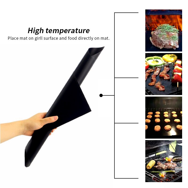 2/5Pcs non-stick BBQ Grill Mat Barbecue Bakken Liners Herbruikbare Teflon Koken Grillen Sheet Pad Magnetron oven Keuken Tool