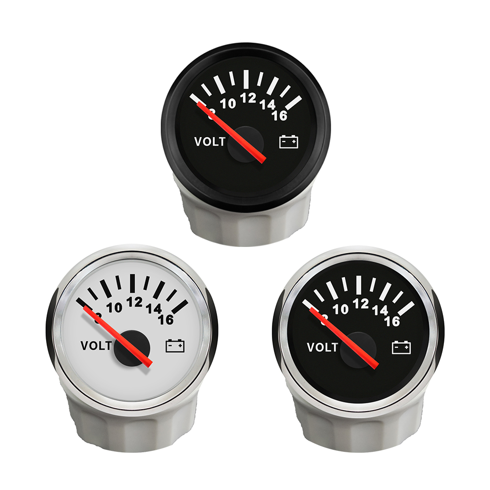 Universelle Wasserdichte 52mm Voltmeter Volt Messgerät Meter 8-16V/16-32V mit verrotten Hintergrundbeleuchtung