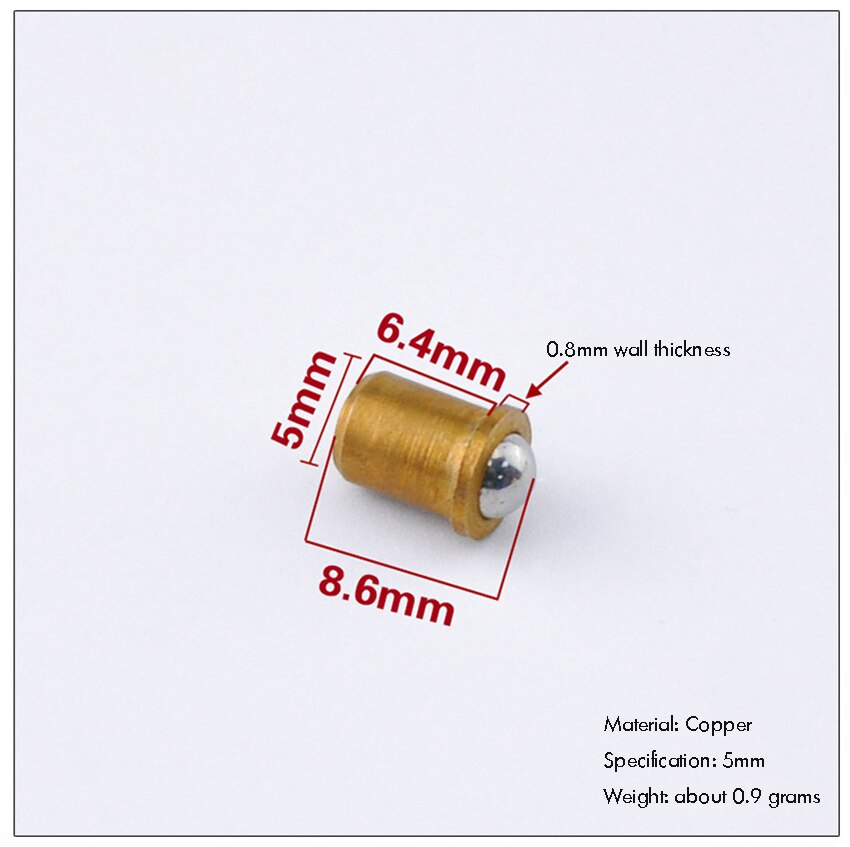 10PCS/Lot Brass Plated Closet Door Drive-in Ball Catch w/ Strike Plate, Ball Catch Door Hardware for Closet, Cabinet, Furniture: 5mm