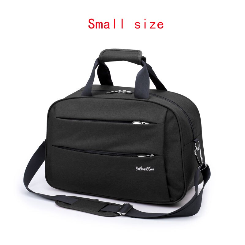 Mænds forretning rejsetaske stor kapacitet kvinders rejsetasker taske bagage håndtaske udendørs opbevaring emballage terning bagage tote: Lille sort taske