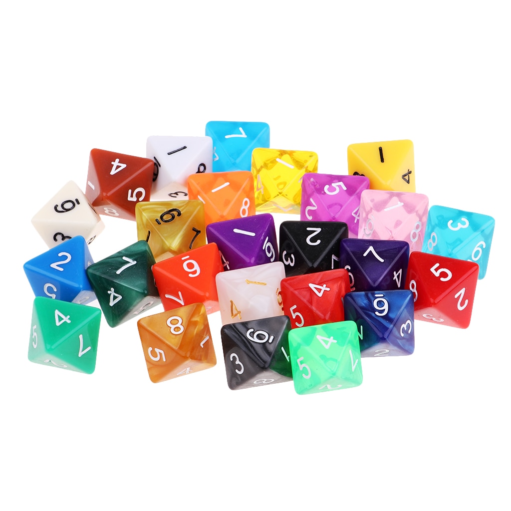 Dados acrílicos poliédricos D8 de 8 caras para juegos de mesa MTG TRPG, de Navidad, 25 uds.