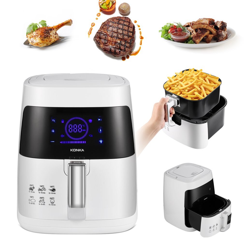 KONKA-freidora de aire eléctrica sin humo, máquina antiadherente de patatas fritas, microordenador con Control inteligente, 110V, 2.5L, KGKZ-2501