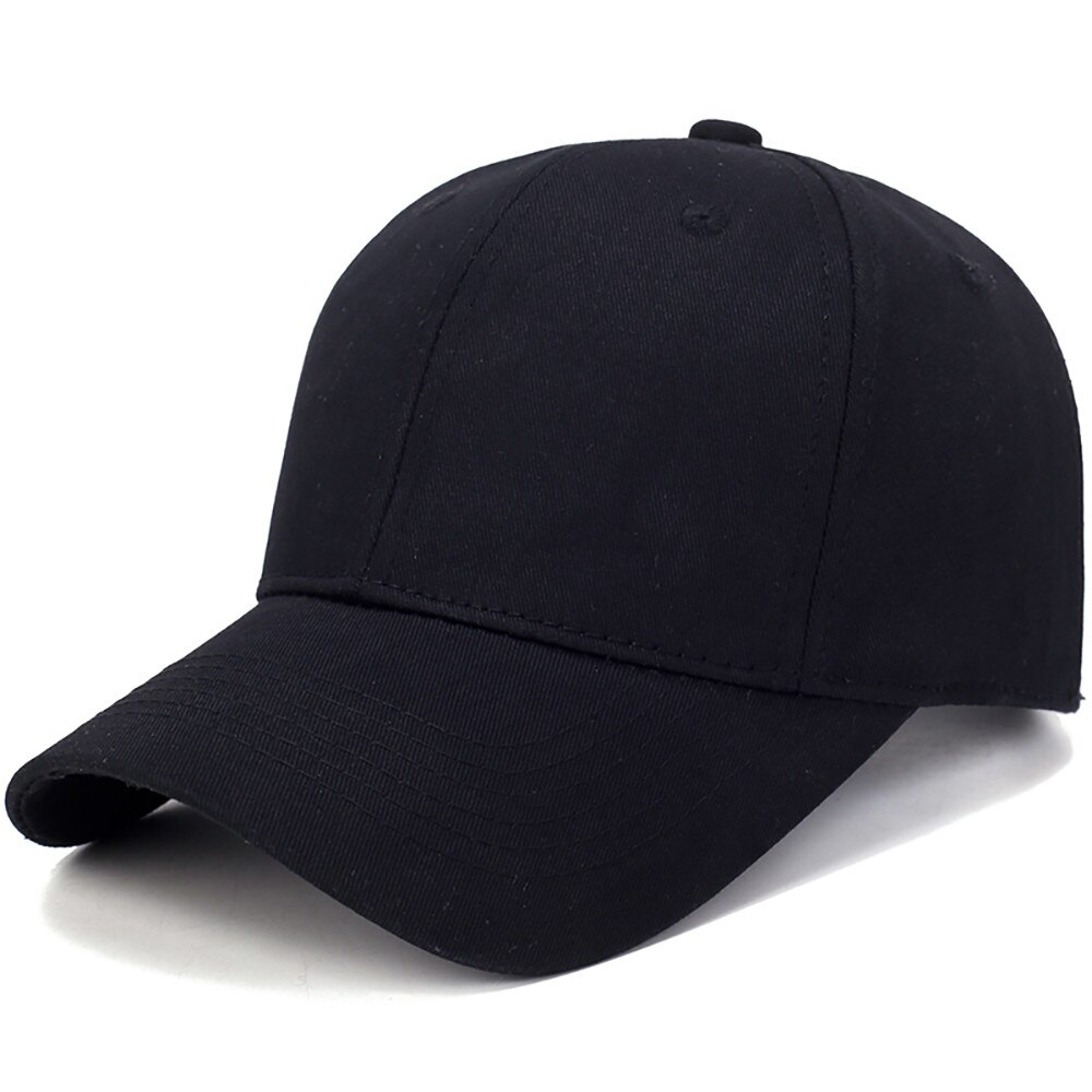 Gorra de béisbol de Color sólido, negra, Snapback, sombreros, ajustada, informal, Hip-Hop, sombreros para hombres y mujeres: Black 