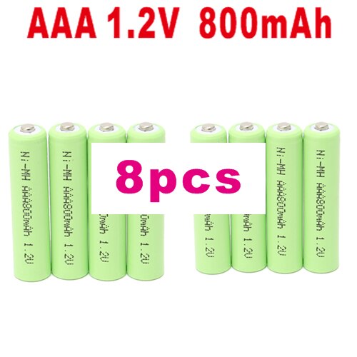 Aaa Oplaadbare Batterij Aaa 1.2V Batterijen 800 Mah Ni-Mh Batteies Oplaadbare Batterijen Voor Afstandsbediening Speelgoed (4 pcs-40 Pcs): 8 pcs