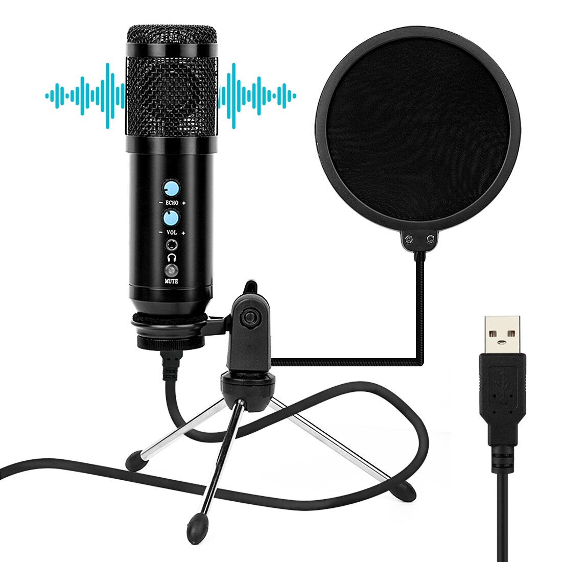 Microphone Condenser Sound Recording 3.5Mm Wired BM 800 Microphone Kits With Shock Mount For computer Studio Record