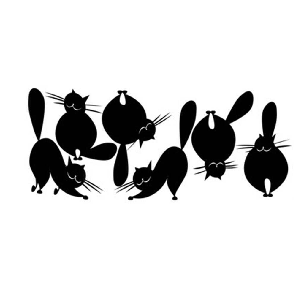 Cartoon Animals cute cat theme wall sticker Height Measure Wall Sticker For Kids Rooms Growth Chart Nursery Room Decor#0204y10: E