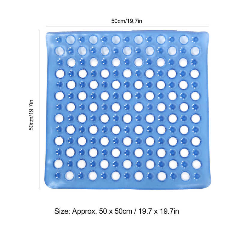 Ouderen Douche Mat Badkamer Siliconen Bad Vloer Antislip Mat Met Zuignap Blauw Herbruikbare Wasruimte Anti Slip Pad tool