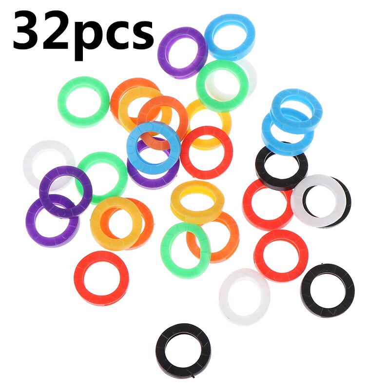 10/24/32Pcs Multi Color Key Covers Hollow Rubber Soft Key Locks Keys Cap Topper Keyring Key Case Easy Identification Of Door Key: 32pcs