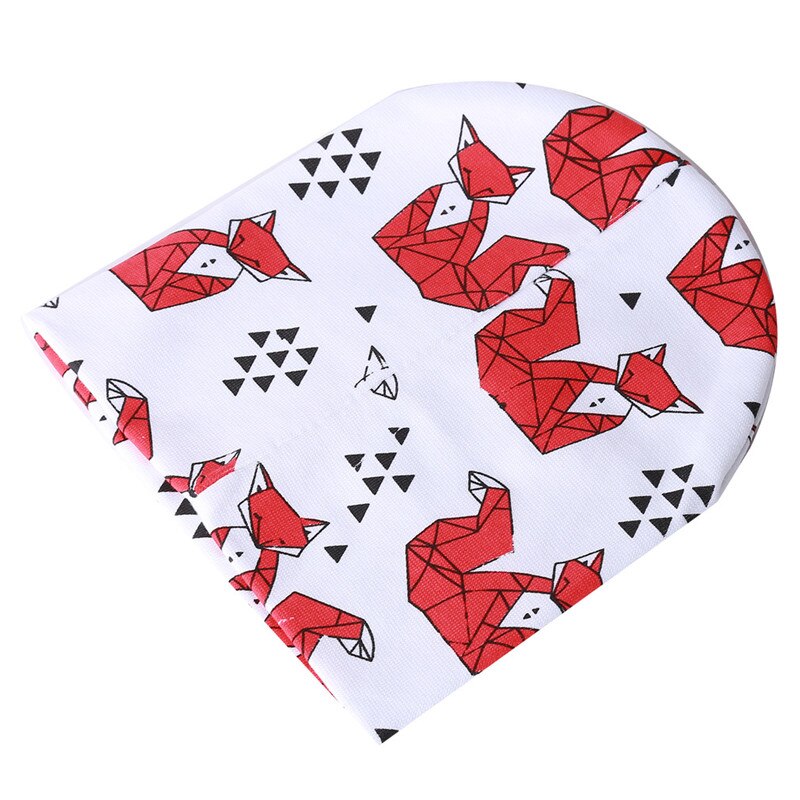 Gorros de lana de punto de algodón con doble Impresión de animales de dibujos animados de para niños y niñas gorros de invierno de primavera y otoño: No 3 white fox
