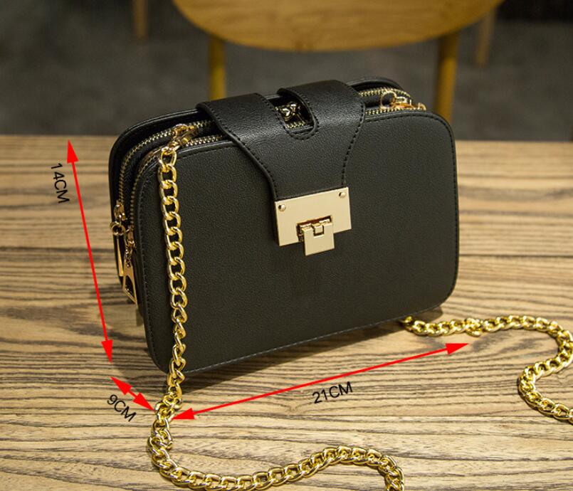 Dames ketting schoudertas kleine vierkante tas flip mat matte jelly verpakking drie kleine vierkante tas metalen gesp