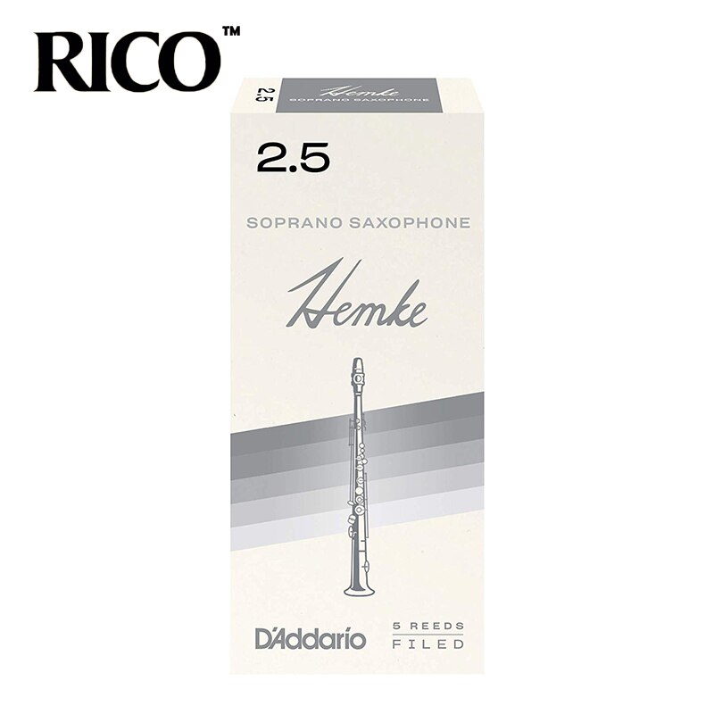 Rico hemke sopraansax rieten / saxofoon sopraansax rieten sterkte 2.5#, 3#  doos  of 5: 2.5 met cadeau