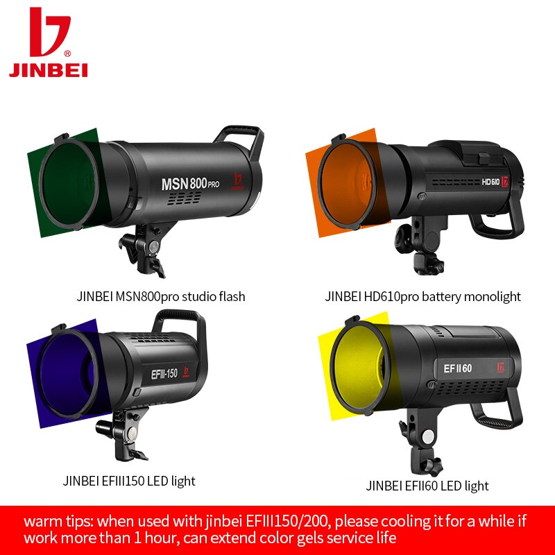 JINBEI MH Color Gels Magnetic Reflector Studio Flash LED Light CTO Lamp Shade Photography Equipment