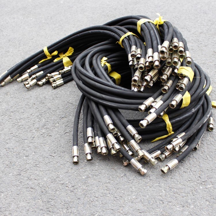 Dn10 r1 17.5 bar 175 mpa 2537 psi hydraulikslange ståltrådsflettet slangesamling med begge lige fittings af kulstofstål