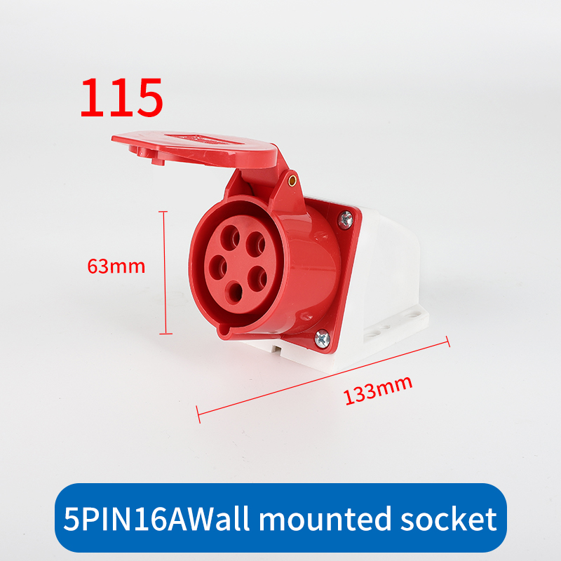 1 PCS Industrial Plug Socket 3P/4P/5Pin Electrical Connector 16A IP44 Waterproof Wall Mounted MALE FEMALE 220V Panel Concealed: WHITE
