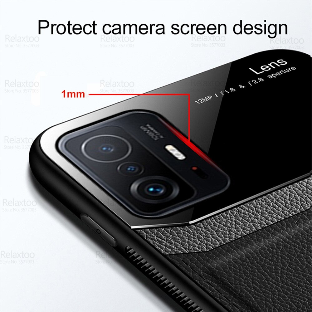 Voor Xiaomi 11 T Pro Case Lederen Plexiglas Bescherming Cover Voor Xiaomi11T Xiomi Mi 11 T Mi11T 11Tpro Siliconen frame Bumper Funda