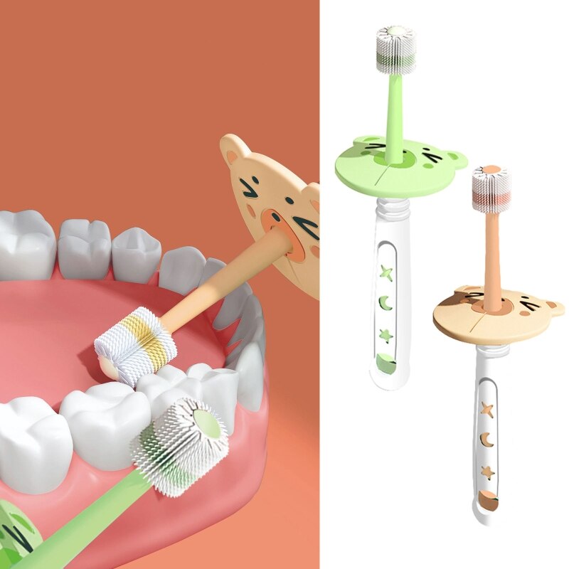 Spazzolino da denti a rotazione libera a 360 gradi per bambini spazzolini da denti a setole morbide 85DE