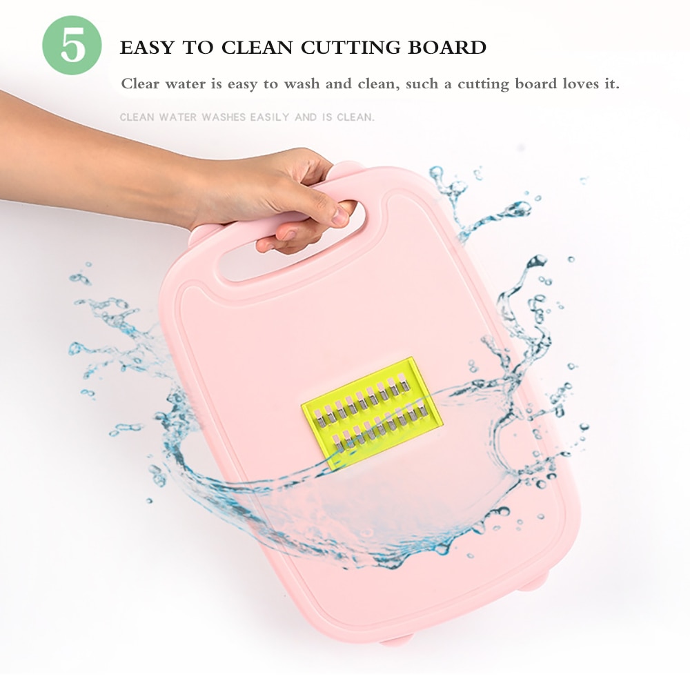 Anti-Overflow Groove Kitchen Chopping Board 9 In 1 Foldable Drainage Basket Multifunction Safety Cutting Board Set